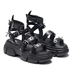 A Raining Vengeance Charm Platform Sandals