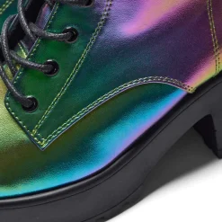 Bismuth Platform Military Boots - Rainbow