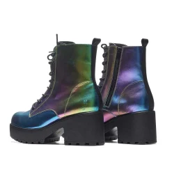 Bismuth Platform Military Boots - Rainbow
