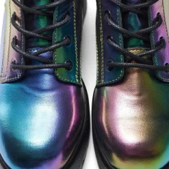 Bismuth Platform Military Boots - Rainbow