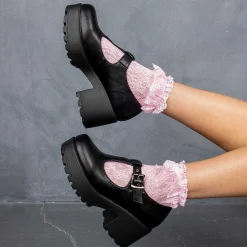 Black Chunky Platform Mary Jane Shoes