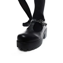 Black Chunky Platform Mary Jane Shoes