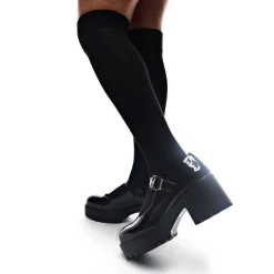 Black Chunky Platform Mary Jane Shoes