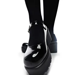 Black Chunky Platform Mary Jane Shoes