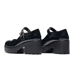 Black Chunky Platform Mary Jane Shoes