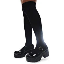 Black Chunky Platform Mary Jane Shoes