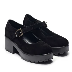 Black Chunky Platform Mary Jane Shoes