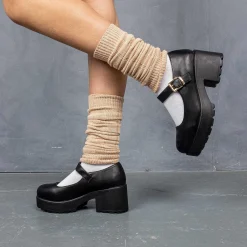 Black Chunky Platform Mary Jane Shoes