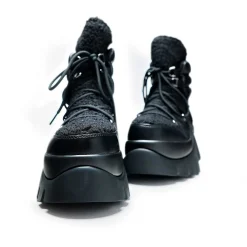 Black Fluffy Vilun Winter Boots | Koi Footwear