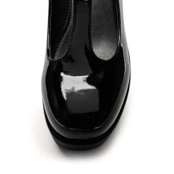 Black Patent Chunky Platform Mary Jane Shoes