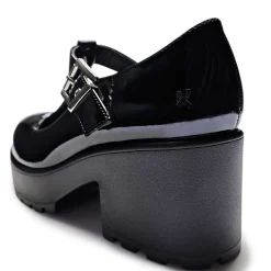 Black Patent Chunky Platform Mary Jane Shoes