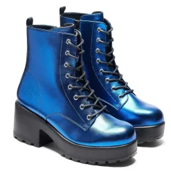 Cobalt Haze Military Platform Boots | Women'S Boots | Koi Footwear