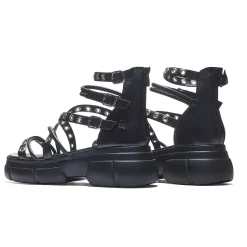 Dark Writings Strappy Chunky Sandals - Black