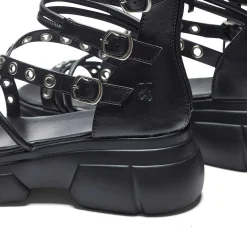 Dark Writings Strappy Chunky Sandals - Black