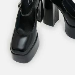 Darkbloom Black Patent Platform Heels