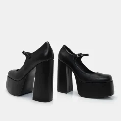 Darkbloom Black Platform Heels