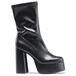 Delano Men'S Black Platform Heeled Boots
