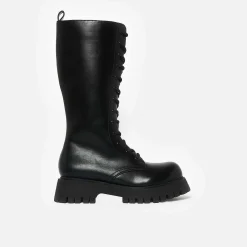 Deltora Black Lace Up Long Boots