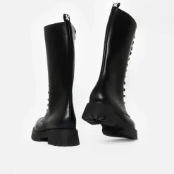 Deltora Black Lace Up Long Boots