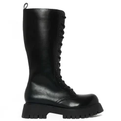 Deltora Black Lace Up Long Boots