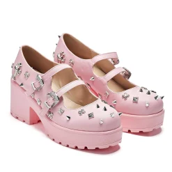 Devil Blushes Double Strap Mary Jane Shoes