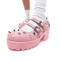 Devil Blushes Double Strap Mary Jane Shoes