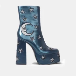 Dreams Of Mooncraft Teal Heeled Boots