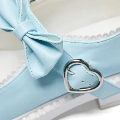 Fairy Lace Doily Mary Janes - Baby Blue