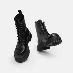 Gimli Men'S Black Square Toe Lace Up Boots