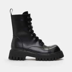Gimli Men'S Black Square Toe Lace Up Boots