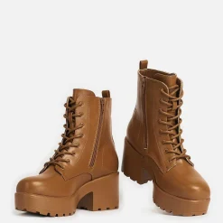 Gin Burnt Orange Platform Military Boots