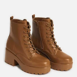 Gin Burnt Orange Platform Military Boots