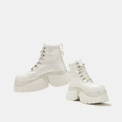 Gooey White Platform Boots