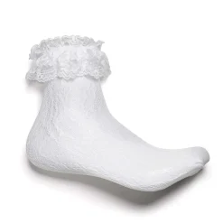 Heiress White Lace Ruffle Socks