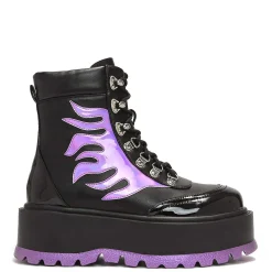 Helios Purple Hologram Flame Boots