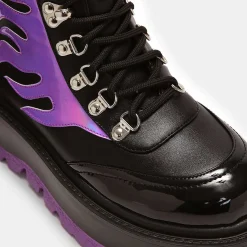 Helios Purple Hologram Flame Boots