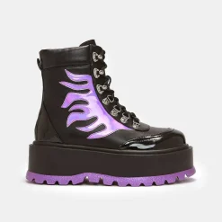 Helios Purple Hologram Flame Boots