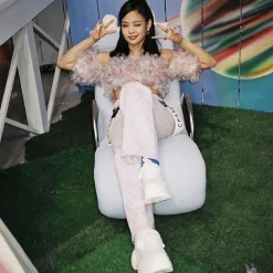 Jennie Striker White Chunky Bubble Trainers