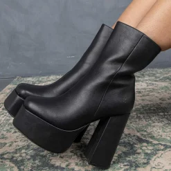 Lexus Black Platform Heeled Boots