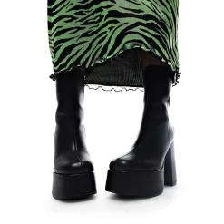 Lexus Black Platform Heeled Boots