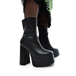 Lexus Black Platform Heeled Boots
