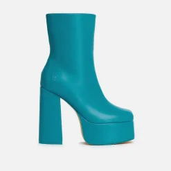 Lexus Steel Blue Platform Heeled Boots