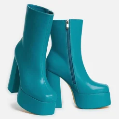 Lexus Steel Blue Platform Heeled Boots