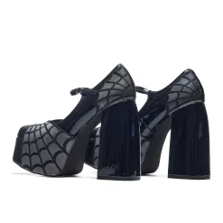 Octavia Web Platform Heels - Black