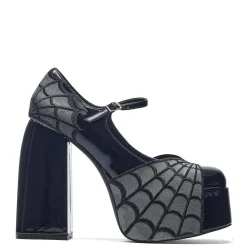 Octavia Web Platform Heels - Black