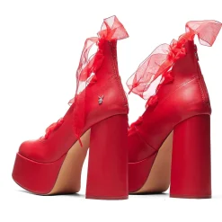Playboy Infidelity Red Lace Up Heels | Playboy X Koi Collection