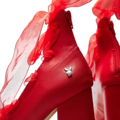 Playboy Infidelity Red Lace Up Heels | Playboy X Koi Collection