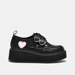 Pothos Pink Heart Wave Platform Shoes