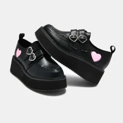 Pothos Pink Heart Wave Platform Shoes
