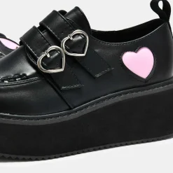 Pothos Pink Heart Wave Platform Shoes